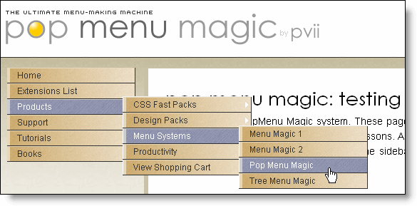 Finished menu Browser Preview
